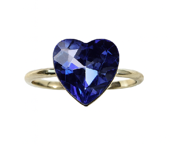 انگشتر طلا قلبی سرمه‌ای