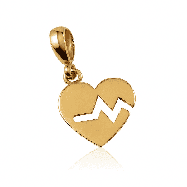 پلاک طلا مدل قلب و ضربان